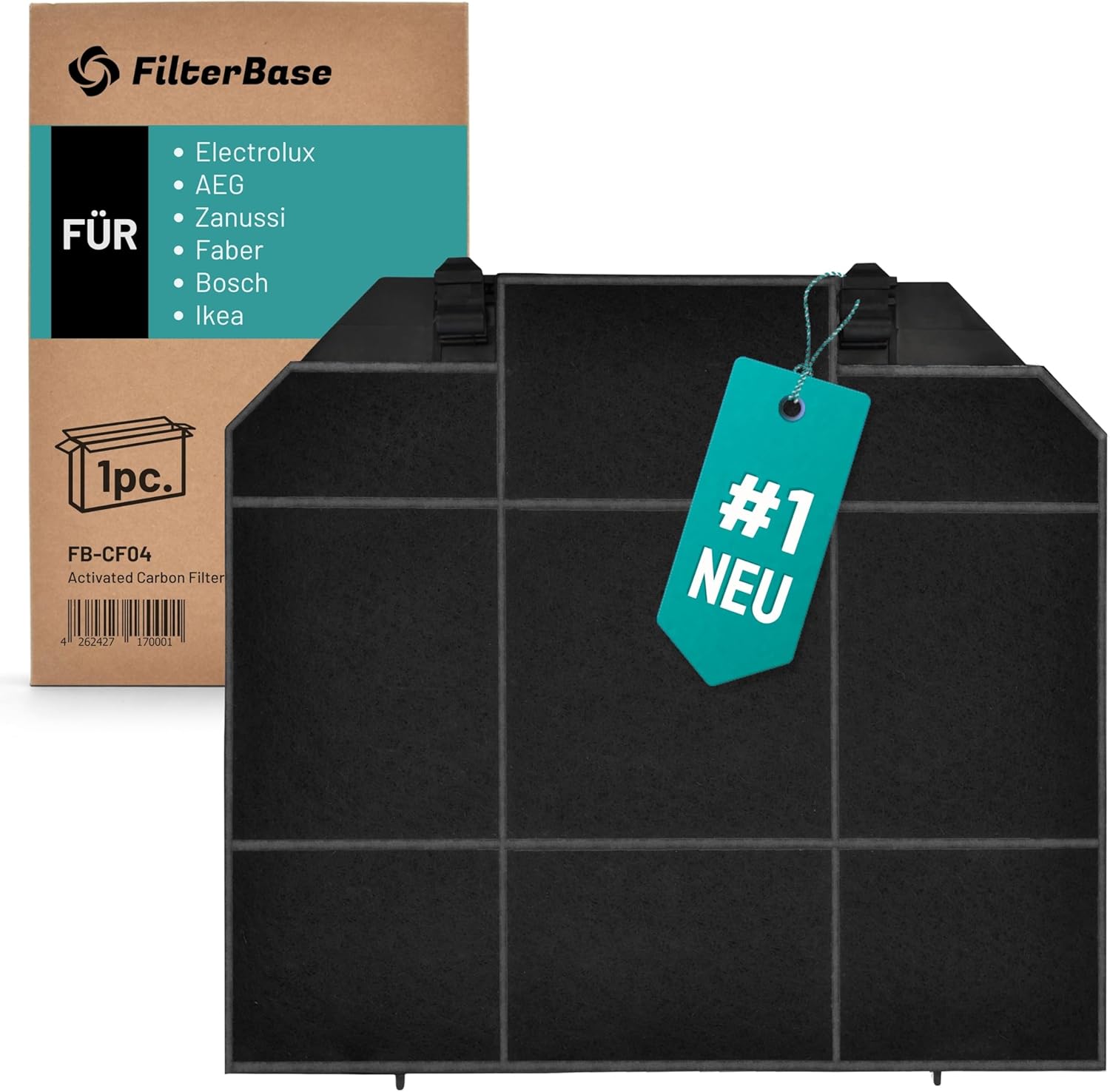 FB-CF04: Aktivkohlefilter passend für AEG/Electrolux/Zanussi/Faber/Ikea/Bosch