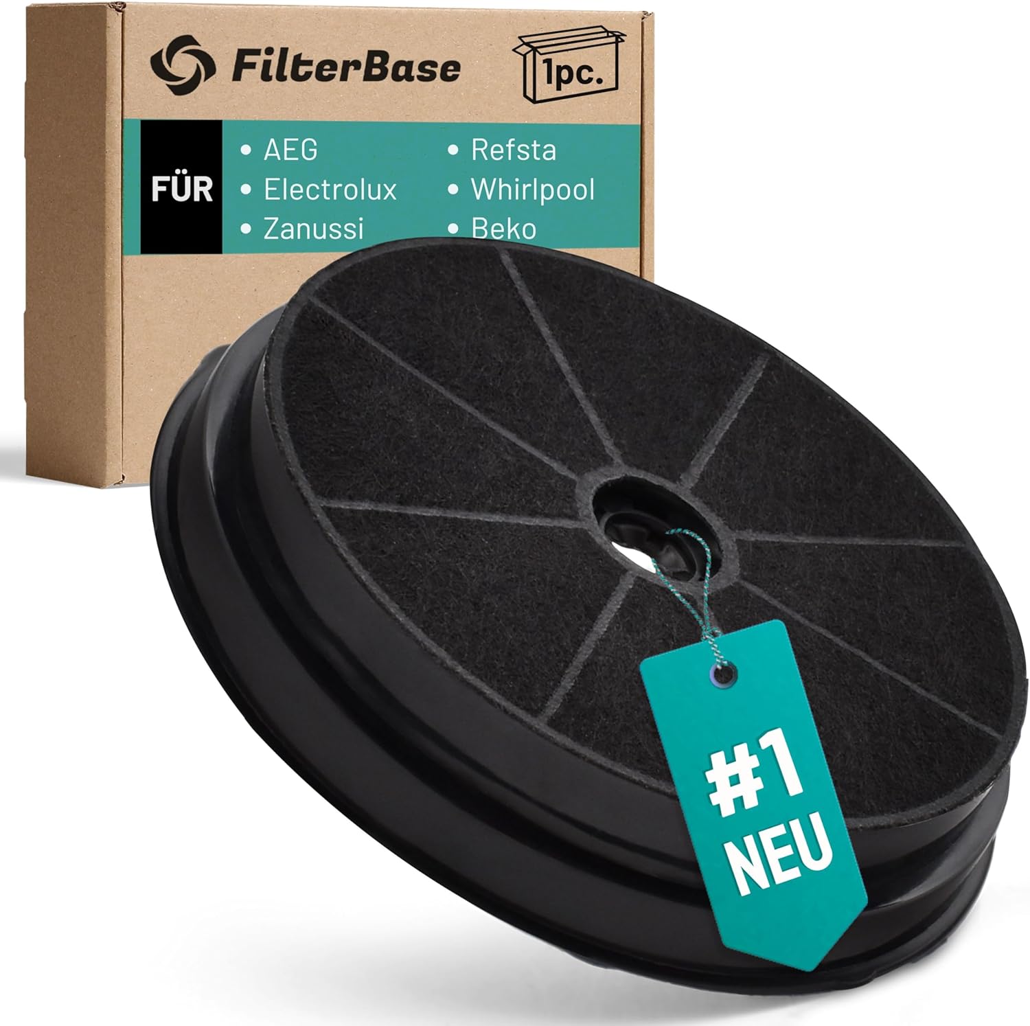 FB-CF09: Aktivkohlefilter passend für Refsta/Whirlpool/Beko/AEG/Electrolux/Zanussi