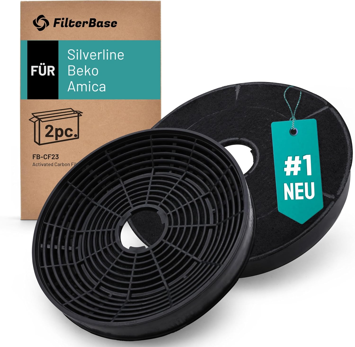 FB-CF23: Aktivkohlefilter 2er Set passend für Silverline/Amica/Beko