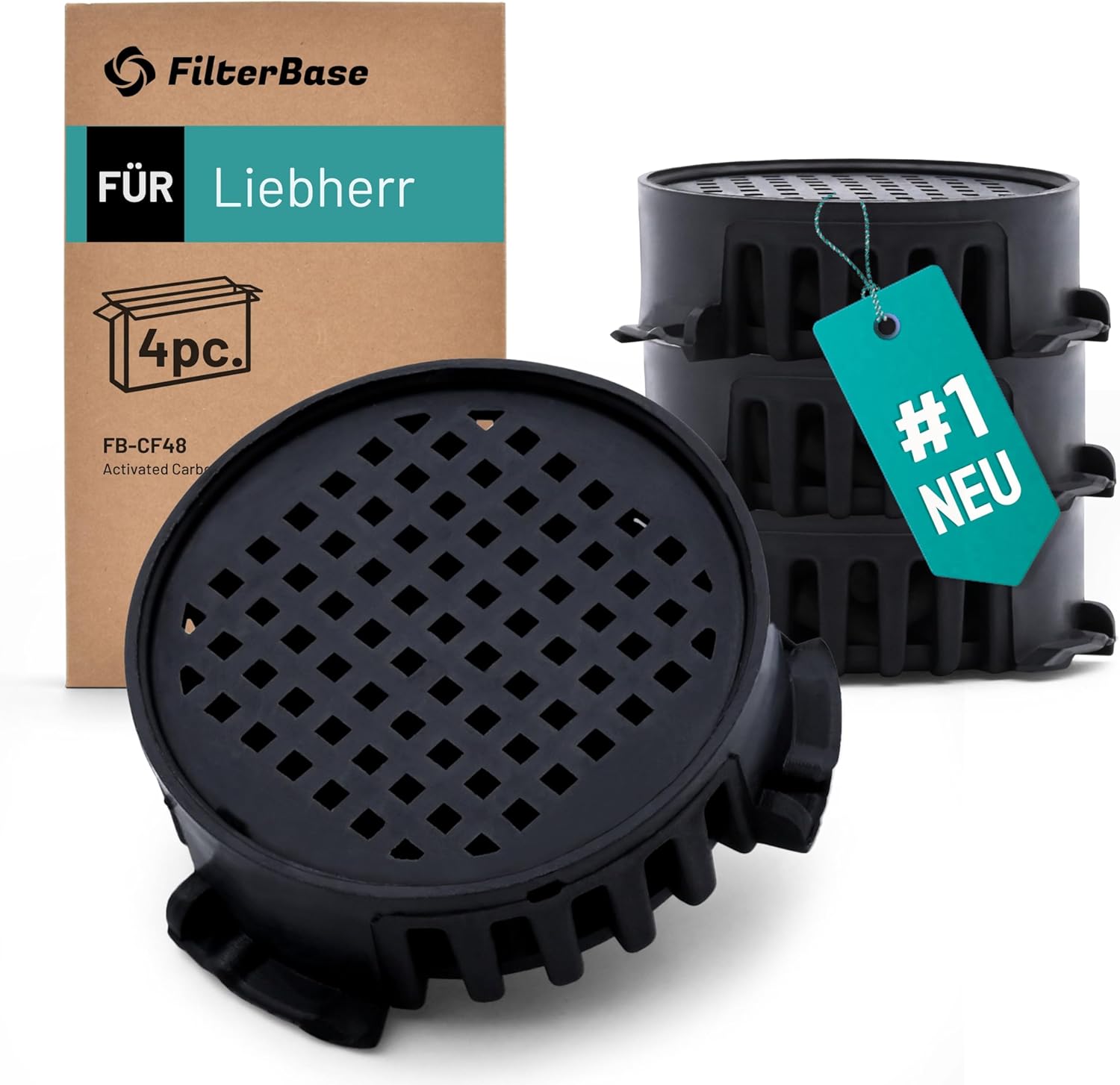 FB-CF48 Aktivkohlefilter 4 Stk. Liebherr/Miele Kühlschrankfilter 9096342/10806820