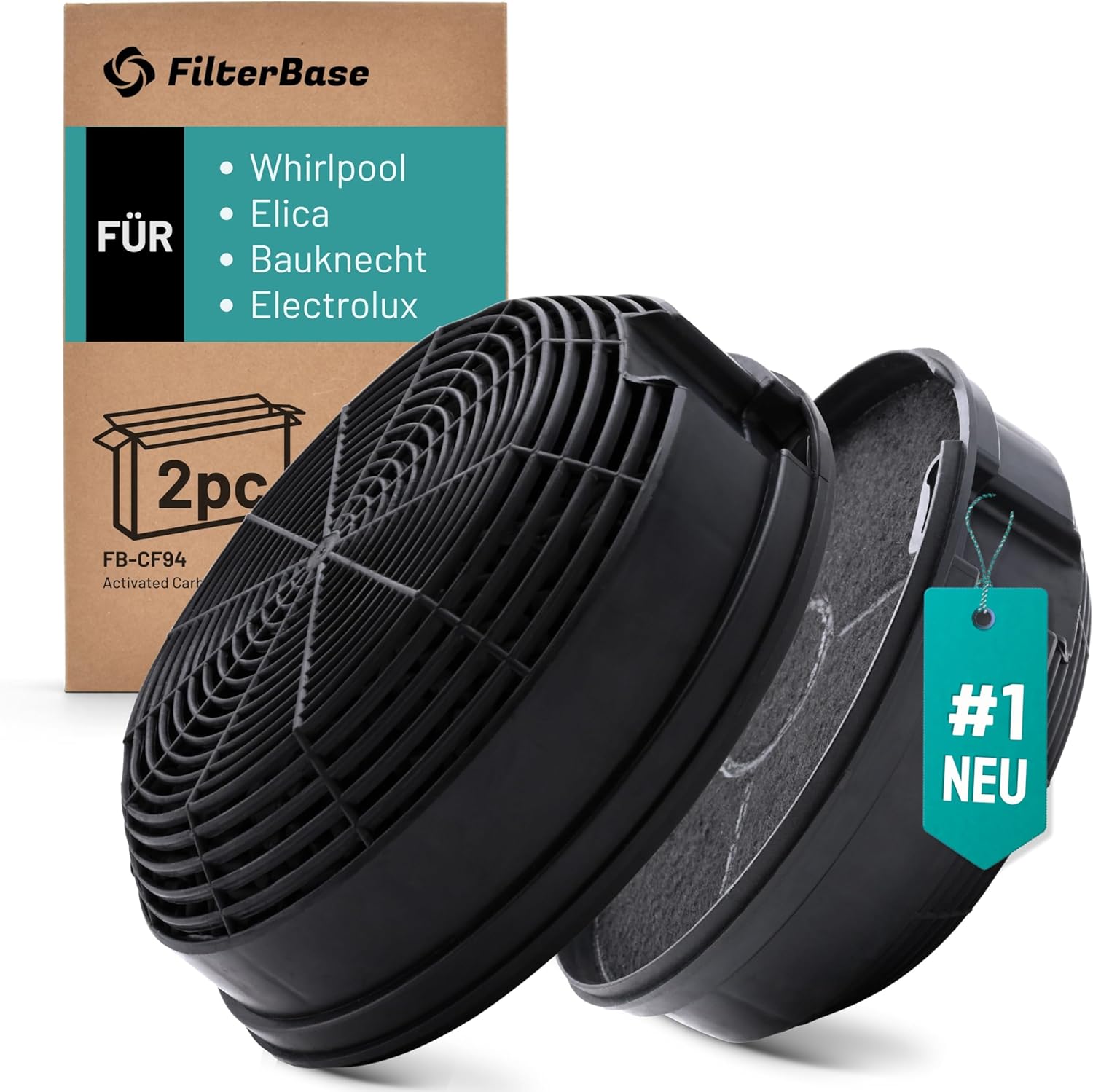 FB-CF94 Aktivkohlefilter 2 Stk. Whirlpool/Bauknecht/Indesit/Elica/AEG/Electrolux