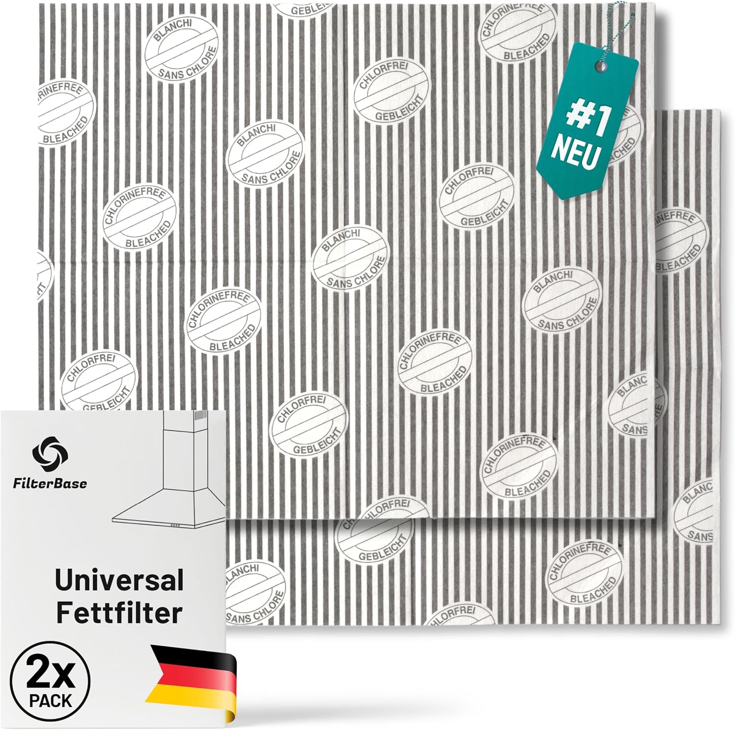 UF 2 Universal Fettfilter Dunstabzugshaube 2er Pack zuschneidbar 57×47 cm