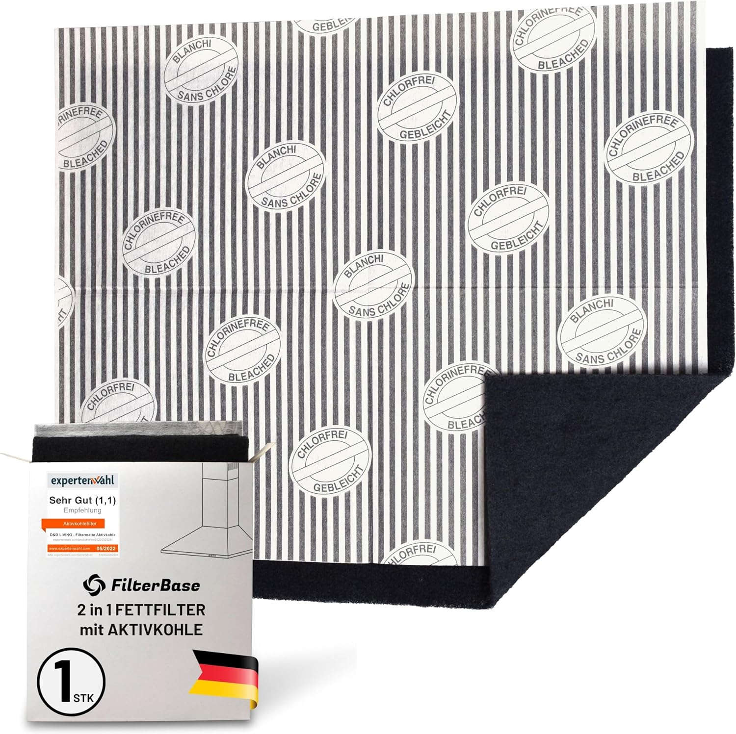 UKF 1 Aktivkohlefilter Dunstabzugshaube Einzelpack zuschneidbar 57×47 cm